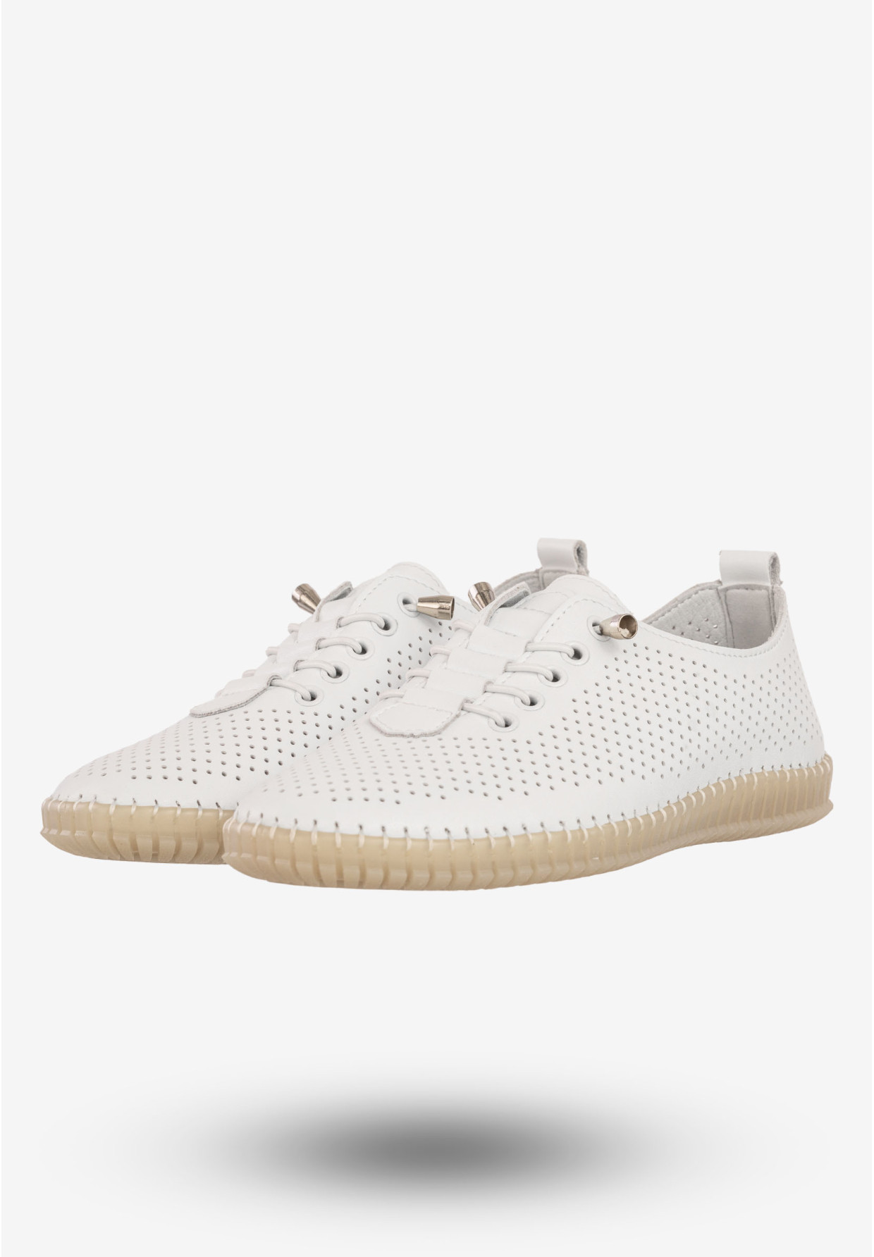 Półbuty Damskie Skórzane Buty Eleganckie Filippo Białe DP6140/26WH