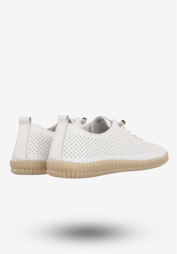 Półbuty Damskie Skórzane Buty Eleganckie Filippo Białe DP6140/26WH