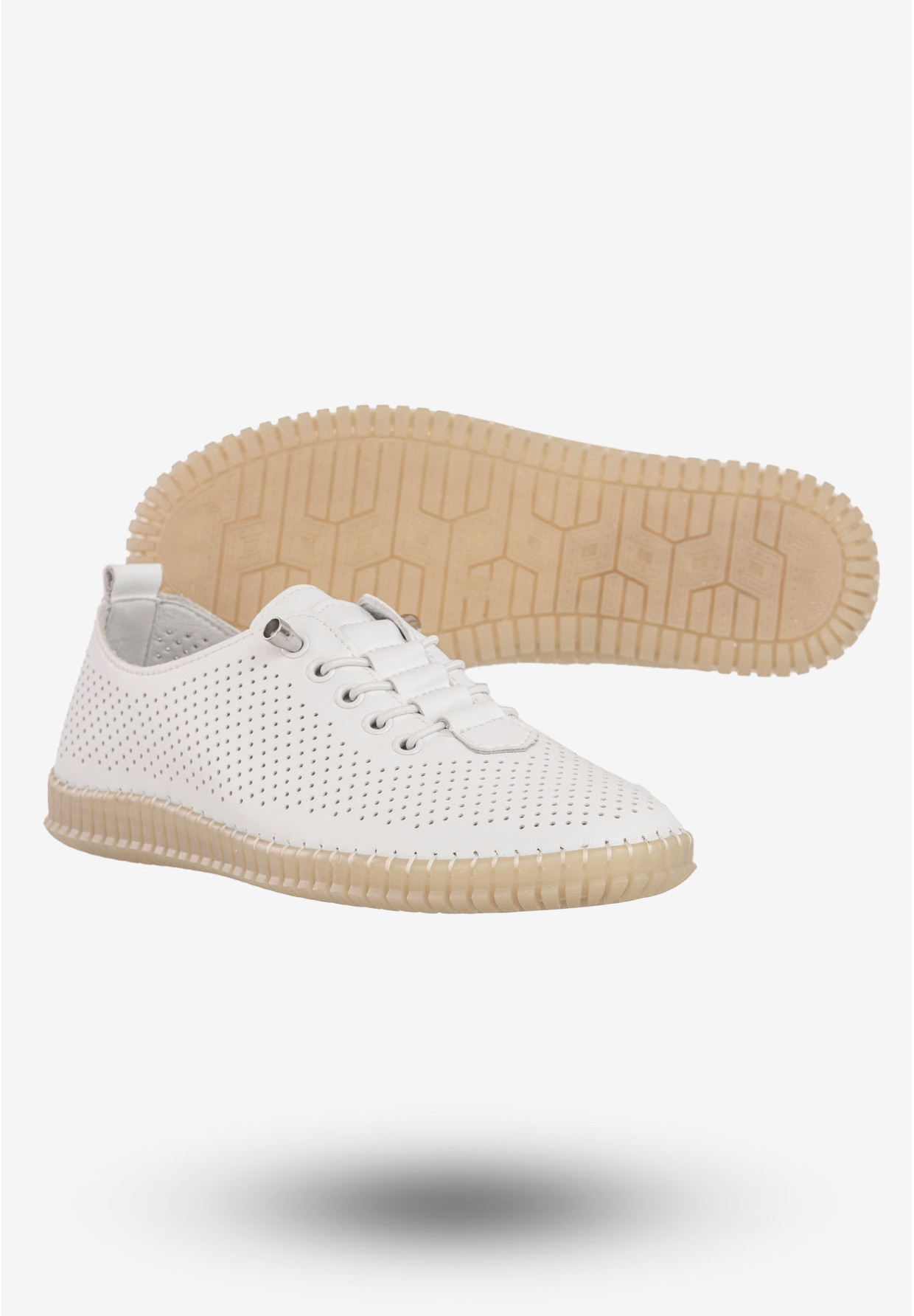 Półbuty Damskie Skórzane Buty Eleganckie Filippo Białe DP6140/26WH