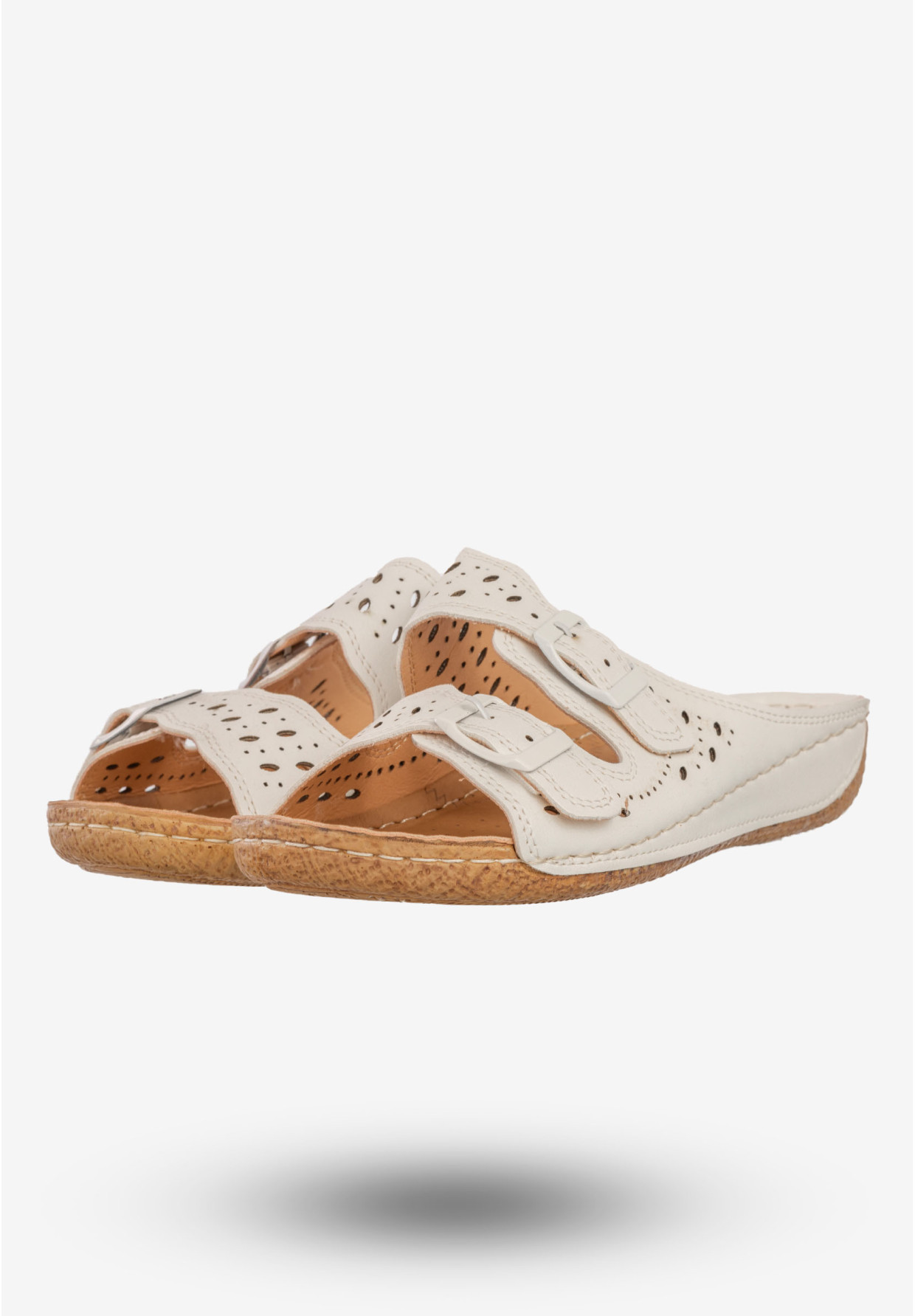 Klapki Damskie Klasyczne Ekoskóra Buty Wsuwane Camo Białe 6201