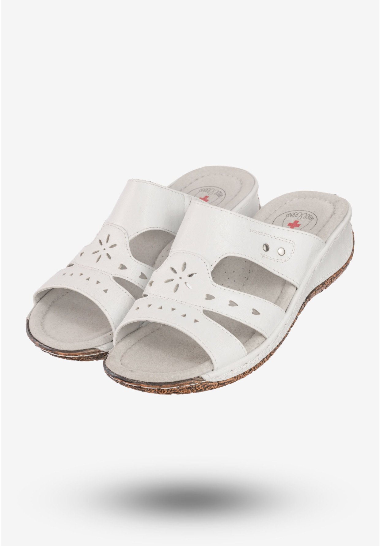 Klapki Damskie Ekoskóra Buty Wsuwane Wygodne Enplus Białe RS002