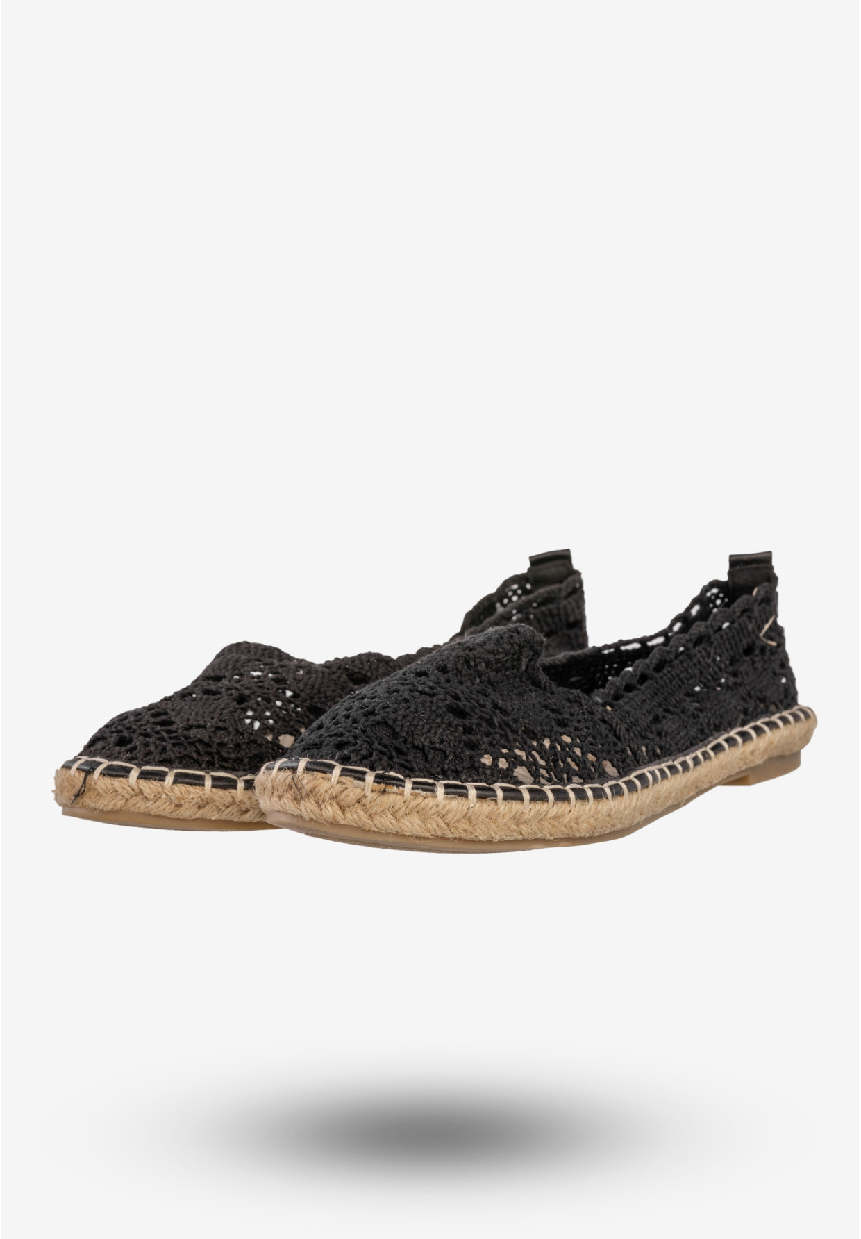 Espadryle Damskie Ażurowe Buty Wsuwane Na Wiosnę Lato Czarne