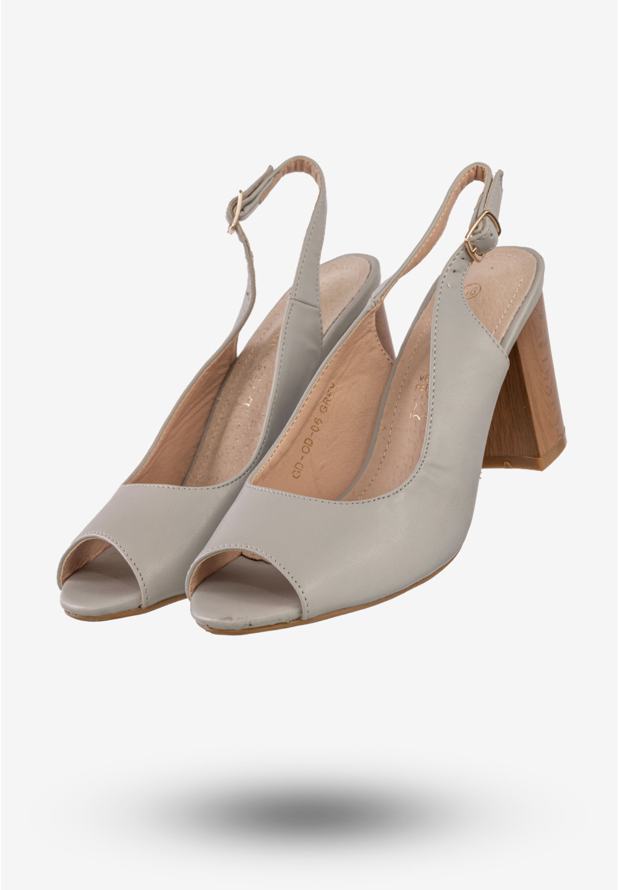 Czółenka Damskie Ekoskóra Buty Na Słupku Goodin Szare GD-OD-06