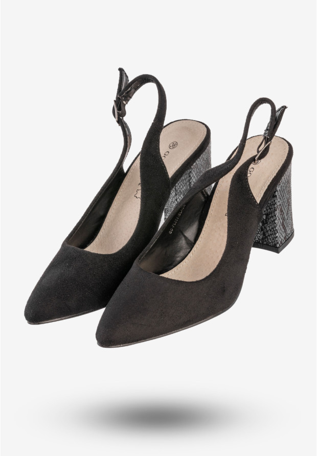 Czółenka Damskie Buty Na Słupku Eleganckie Goodin Czarne GD-FL358