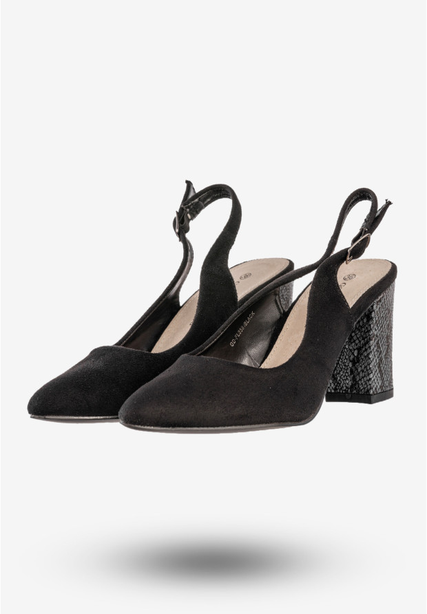 Czółenka Damskie Buty Na Słupku Eleganckie Goodin Czarne GD-FL358