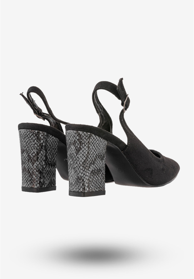 Czółenka Damskie Buty Na Słupku Eleganckie Goodin Czarne GD-FL358