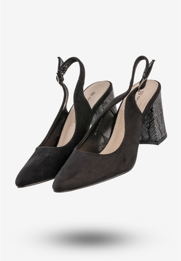 Czółenka Damskie Buty Na Słupku Eleganckie Goodin Czarne GD-FL358