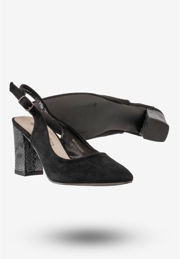 Czółenka Damskie Buty Na Słupku Eleganckie Goodin Czarne GD-FL358