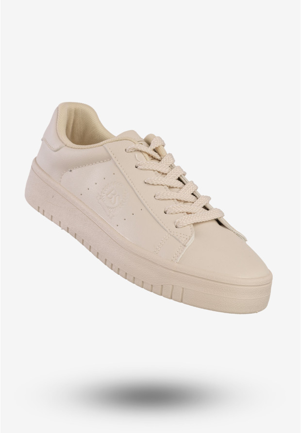 Sneakersy Big Star Beżowe Buty Damskie Ekoskóra NN274578