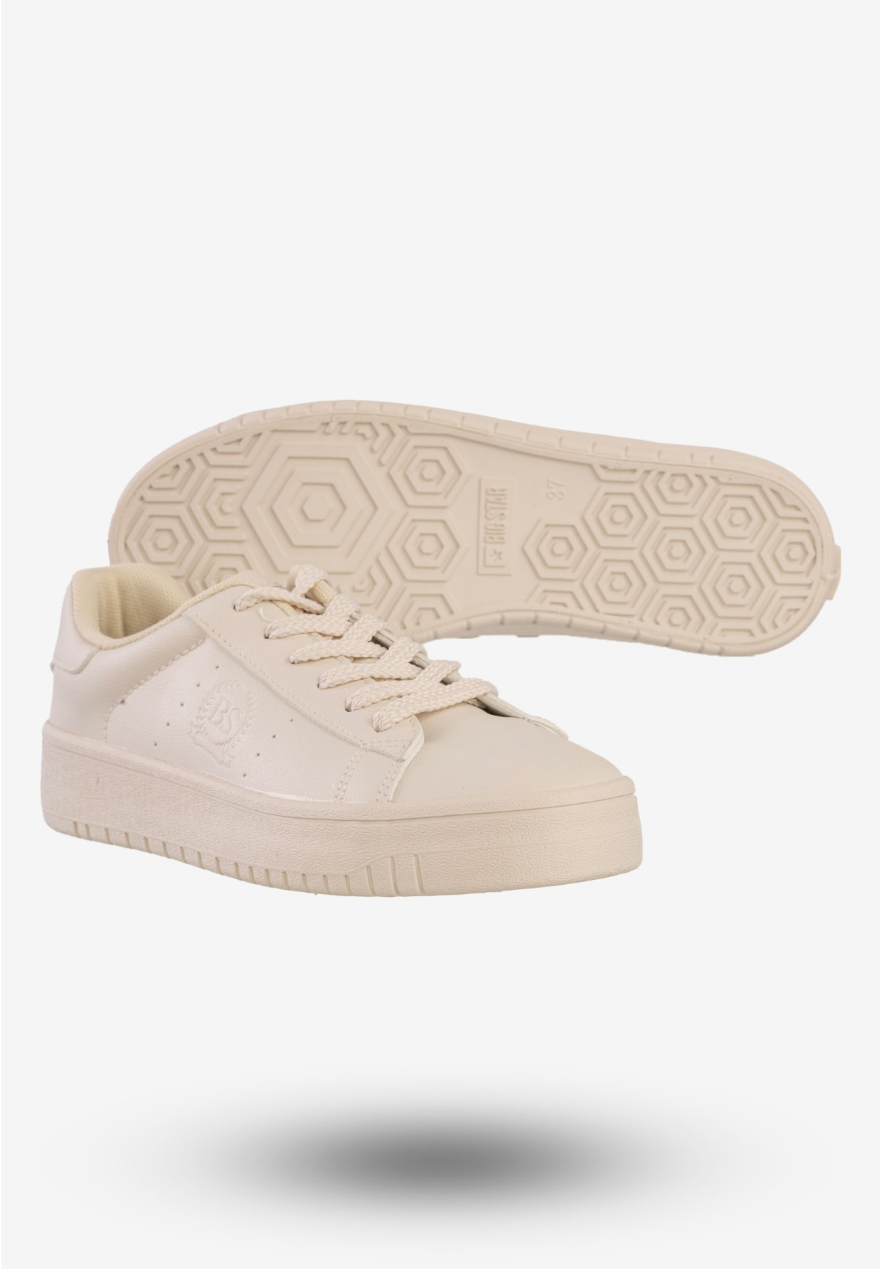 Sneakersy Big Star Beżowe Buty Damskie Ekoskóra NN274578