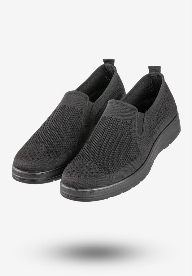 Sneakersy Męskie Buty Sportowe Wsuwane News Czarne 9TX02-1022
