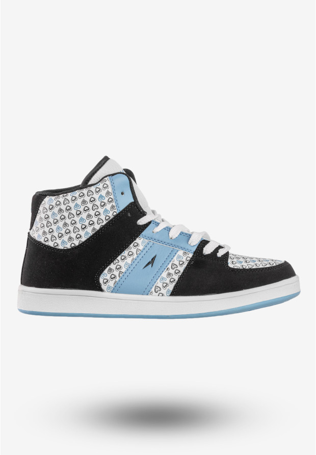 Sneakersy Damskie Ekoskóra Buty Sportowe Wysokie HKR Czarne 7F-L11029A