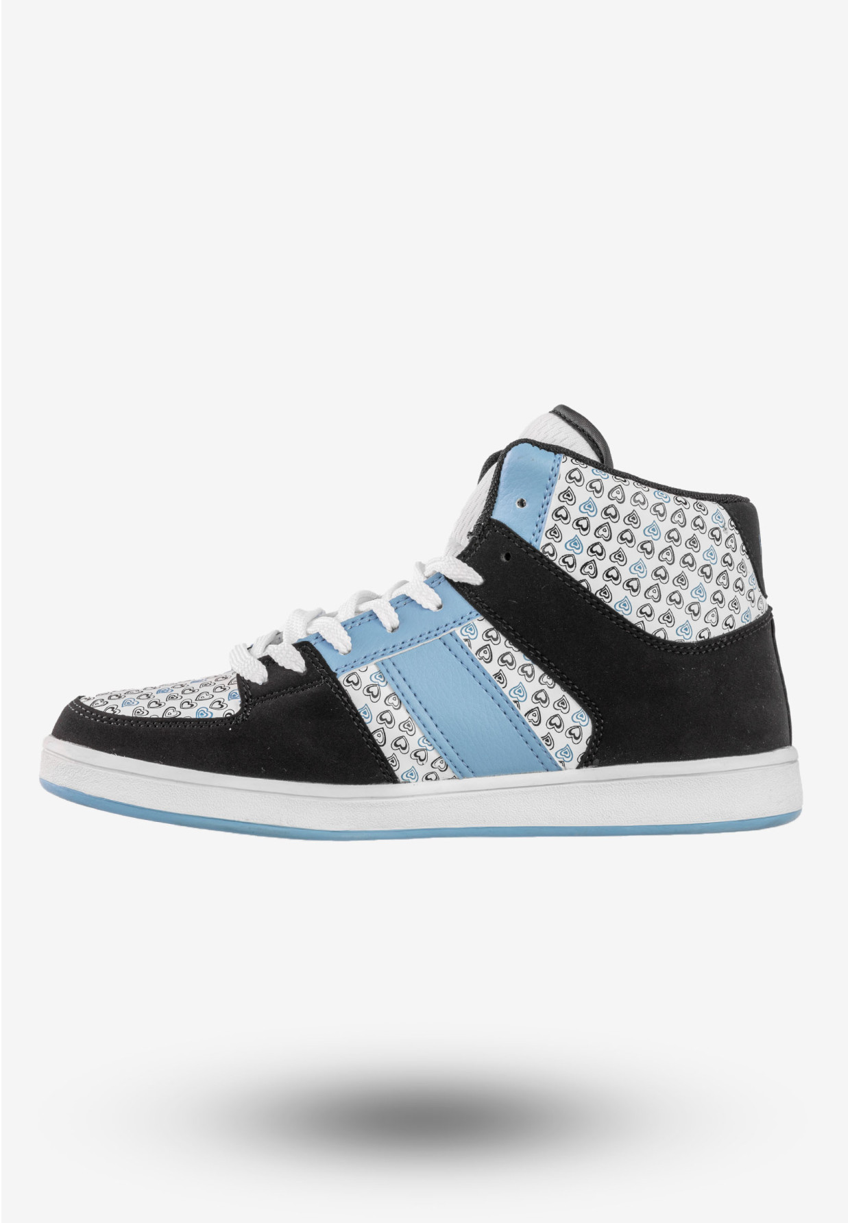 Sneakersy Damskie Ekoskóra Buty Sportowe Wysokie HKR Czarne 7F-L11029A