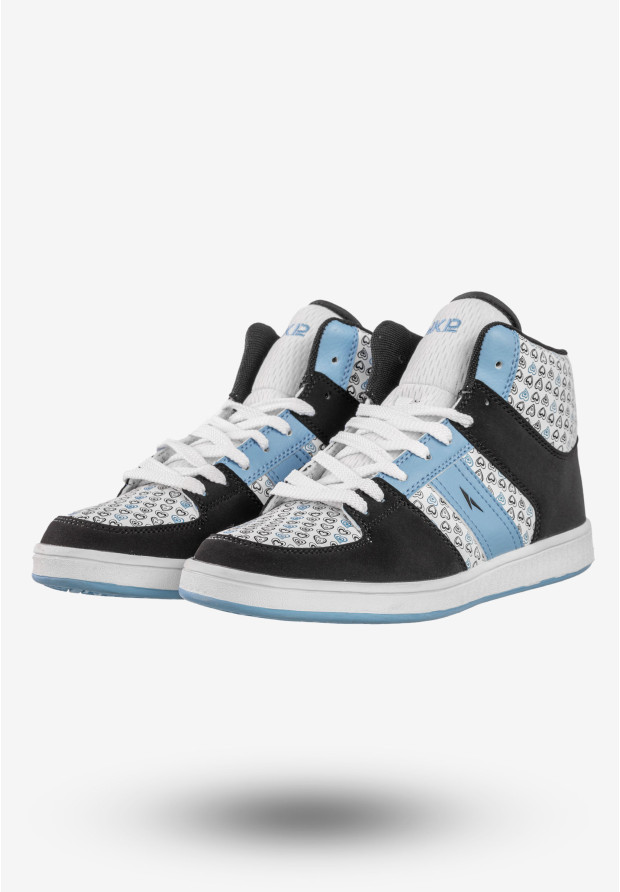 Sneakersy Damskie Ekoskóra Buty Sportowe Wysokie HKR Czarne 7F-L11029A