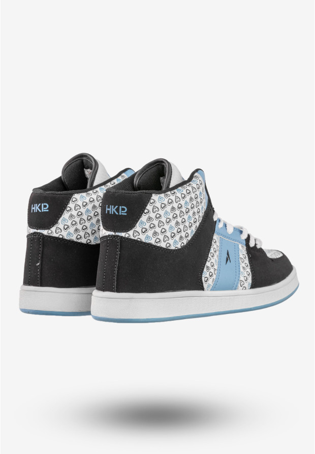 Sneakersy Damskie Ekoskóra Buty Sportowe Wysokie HKR Czarne 7F-L11029A