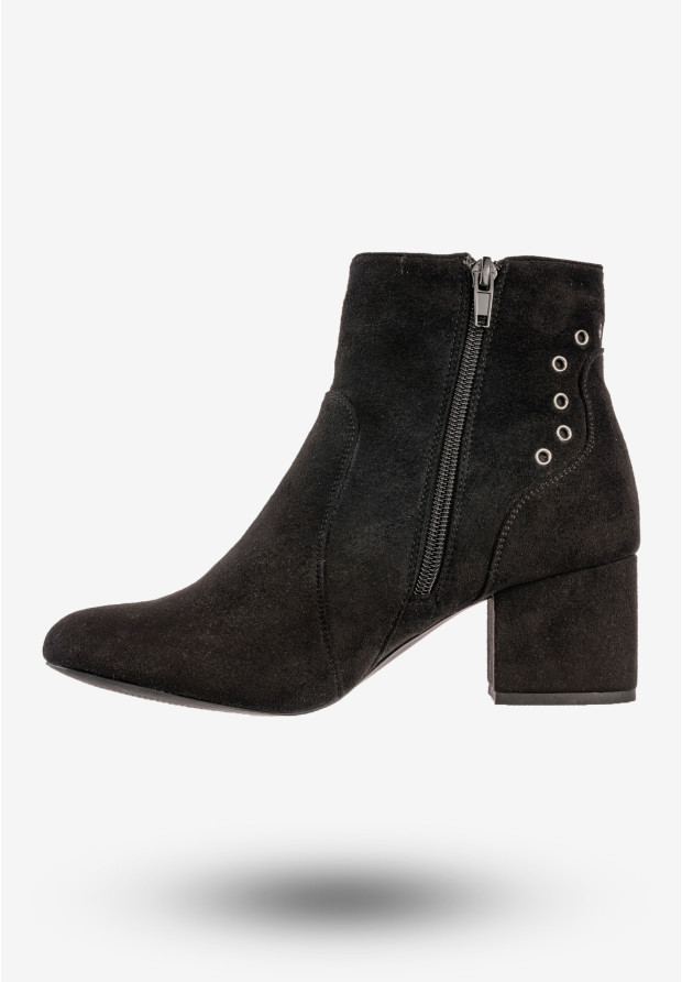 Botki Damskie Zimowe Buty Na Klocku Goodin Czarne GD-BM-79