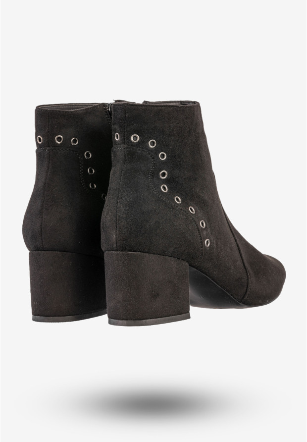 Botki Damskie Zimowe Buty Na Klocku Goodin Czarne GD-BM-79