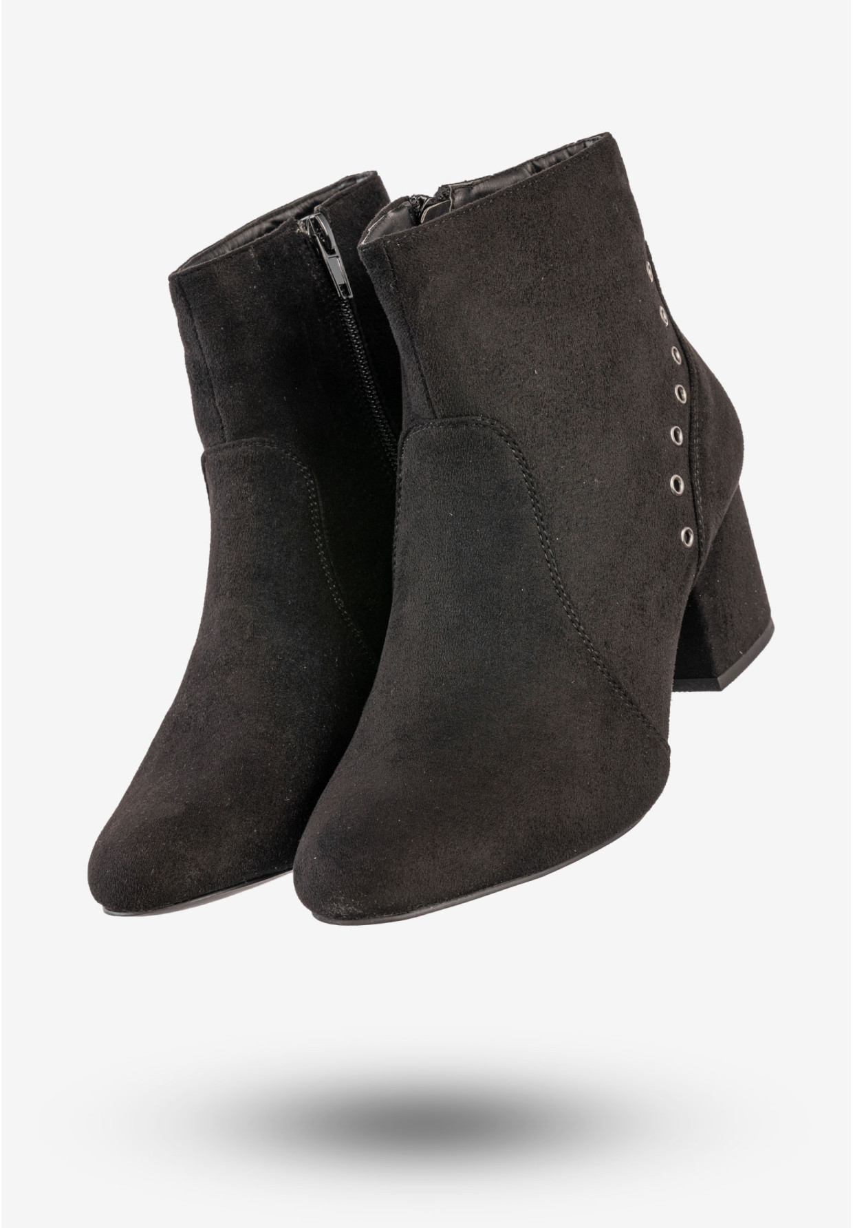 Botki Damskie Zimowe Buty Na Klocku Goodin Czarne GD-BM-79