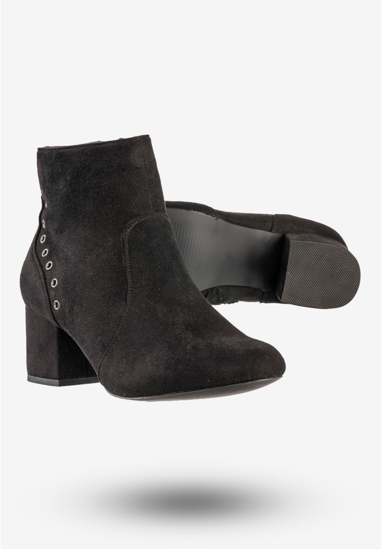 Botki Damskie Zimowe Buty Na Klocku Goodin Czarne GD-BM-79