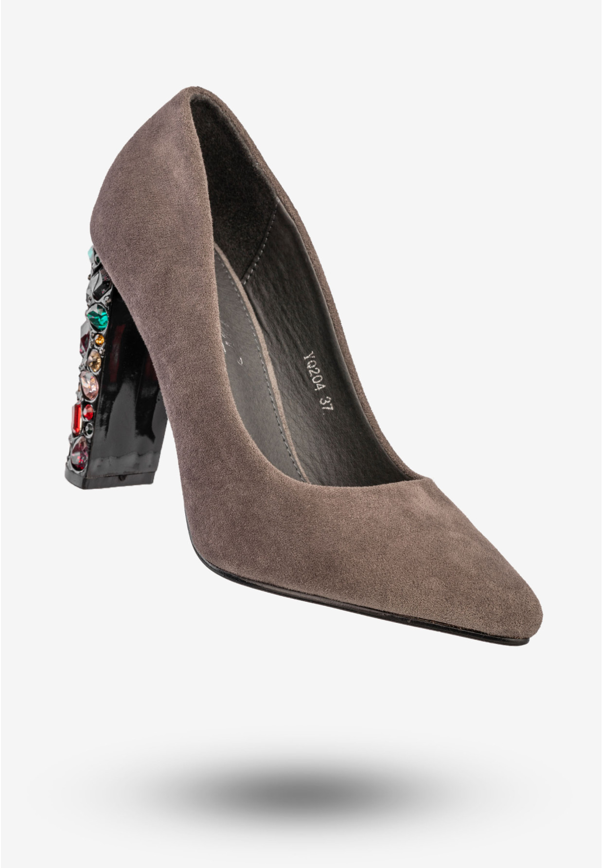 Czółenka Damskie Buty Na Obcasie Eleganckie Seastar Szare YQ204