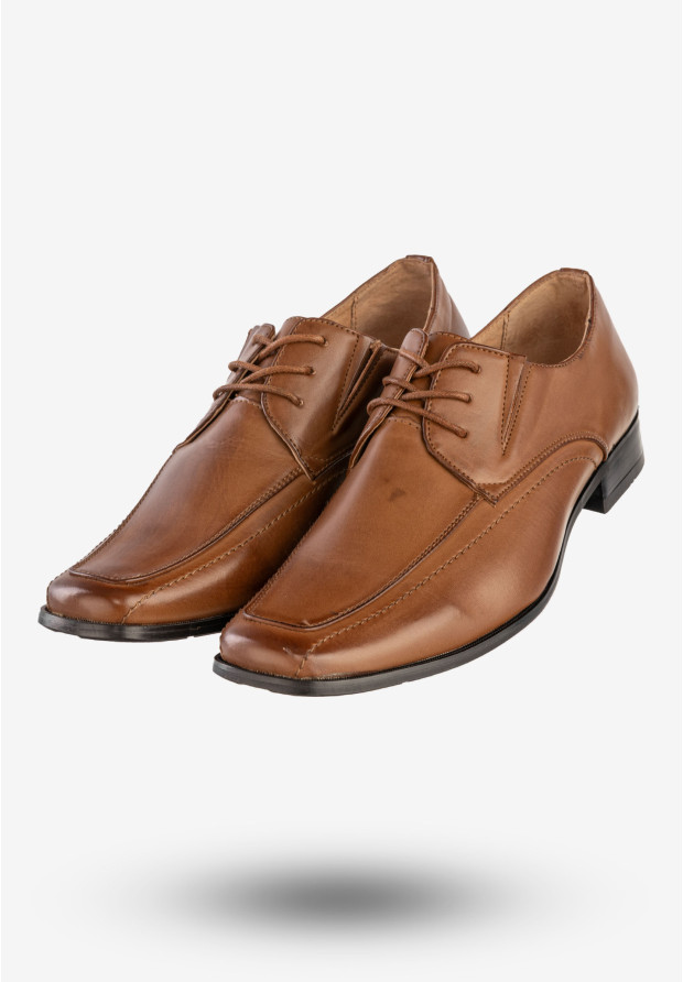 Półbuty Wizytowe Męskie Eleganckie Buty K.Wójcik Brązowe KM2207