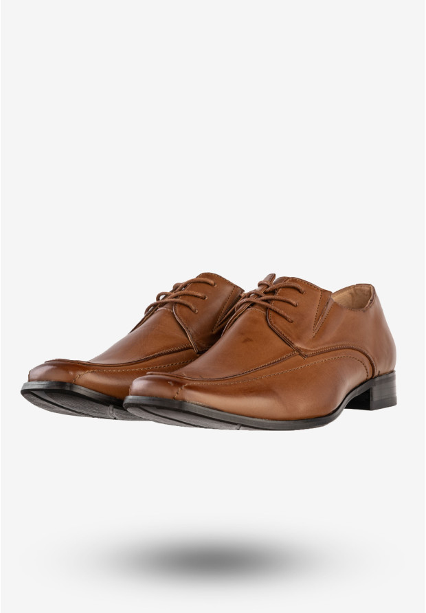 Półbuty Wizytowe Męskie Eleganckie Buty K.Wójcik Brązowe KM2207