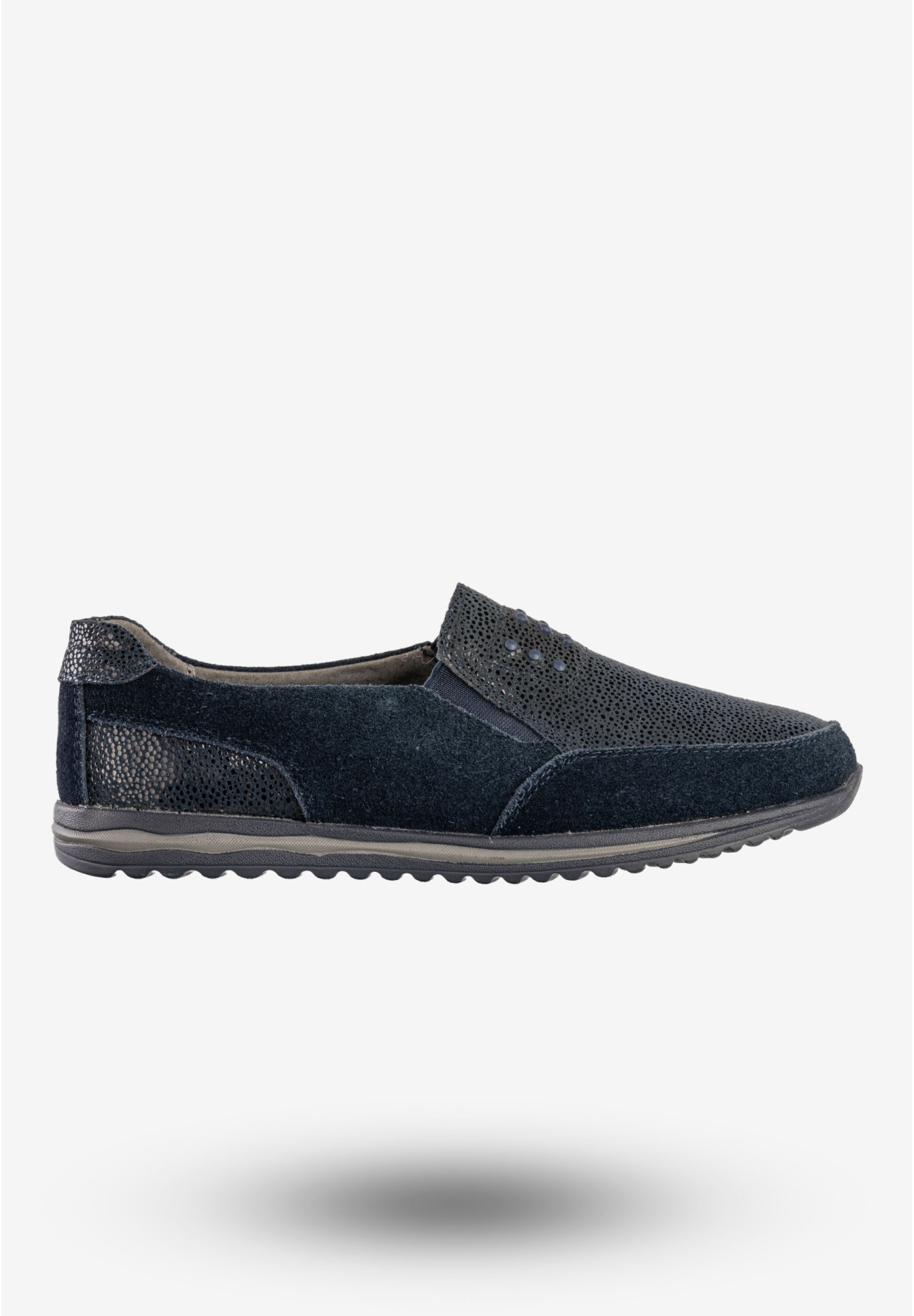 Półbuty Damskie Buty Skórzane Sneakersy Granatowe DK FJL160083
