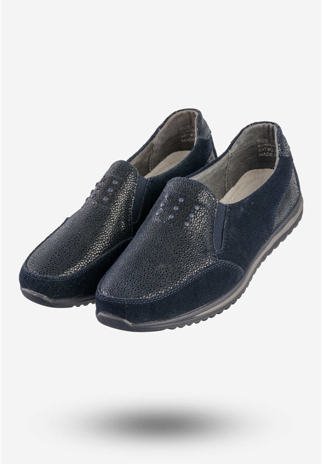 Półbuty Damskie Buty Skórzane Sneakersy Granatowe DK FJL160083
