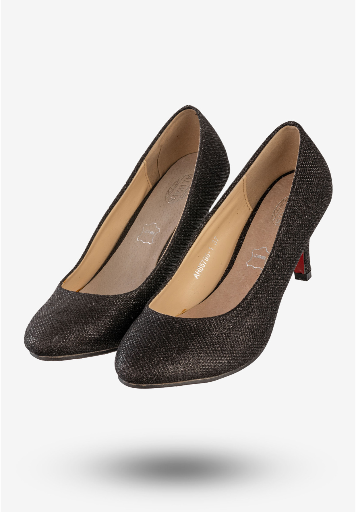 Czółenka Damskie Ekoskóra Buty Na Niskim Obcasie Czarne Always AH85798-1