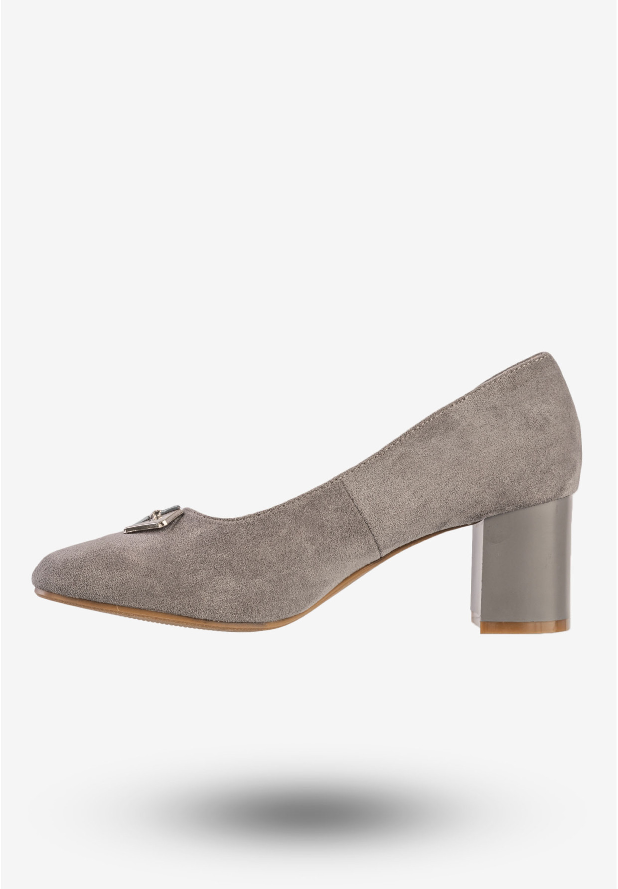 Czółenka Damskie Buty Na Obcasie Eleganckie Szare Jezzi ASA173-2