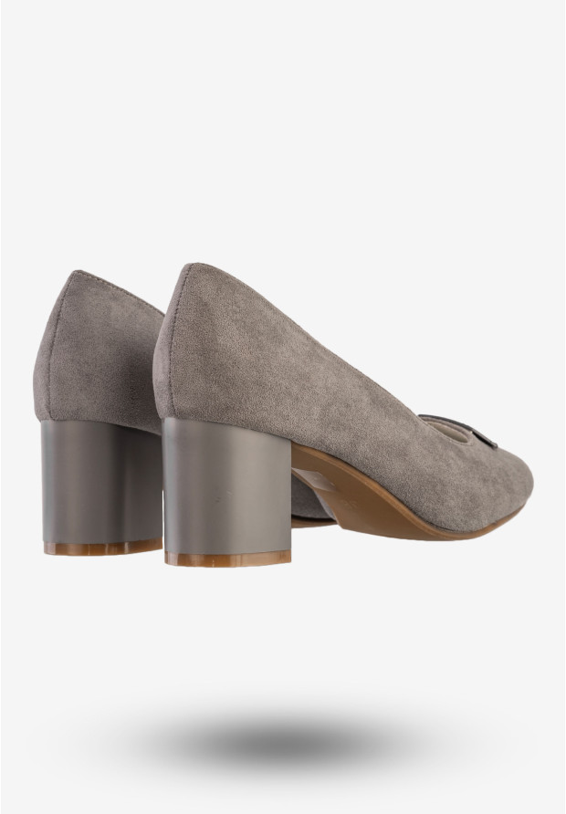 Czółenka Damskie Buty Na Obcasie Eleganckie Szare Jezzi ASA173-2