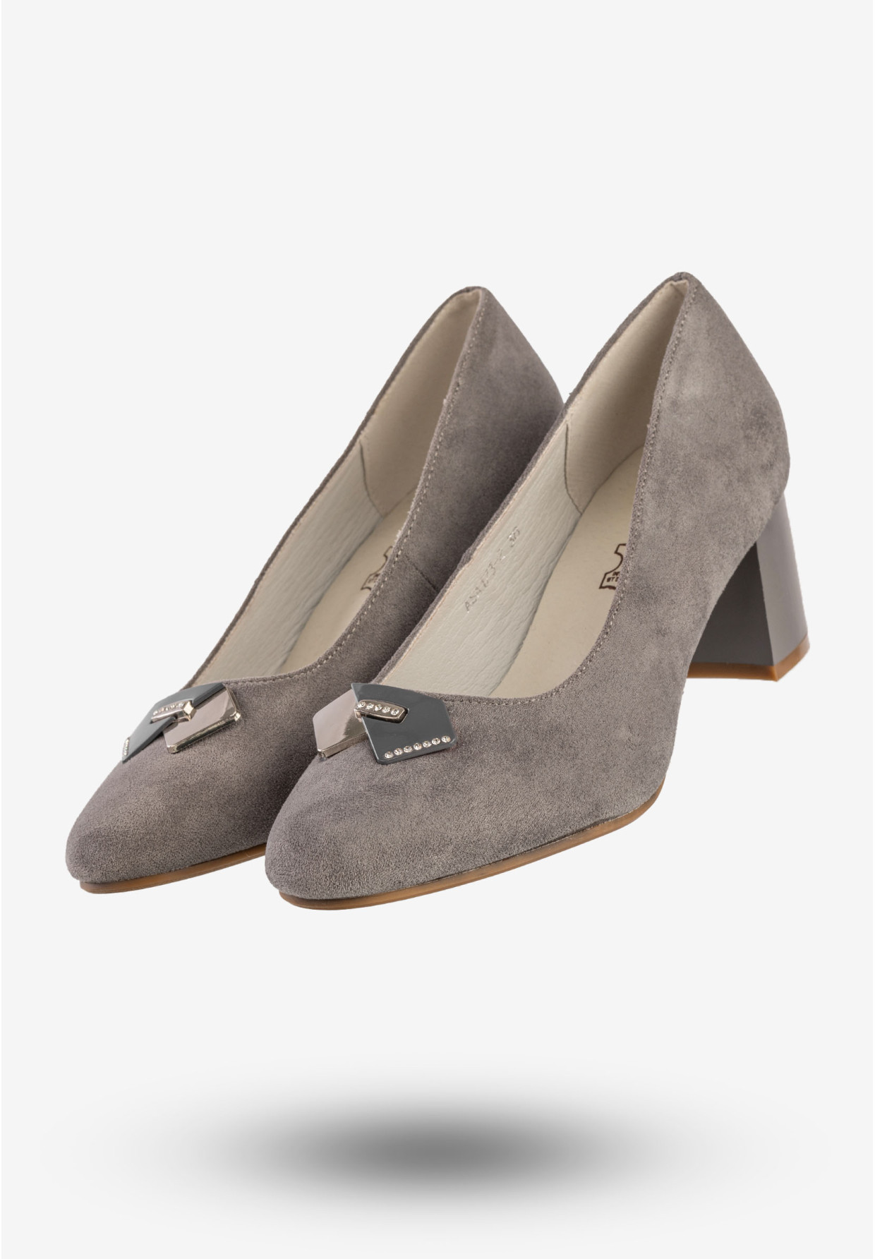 Czółenka Damskie Buty Na Obcasie Eleganckie Szare Jezzi ASA173-2