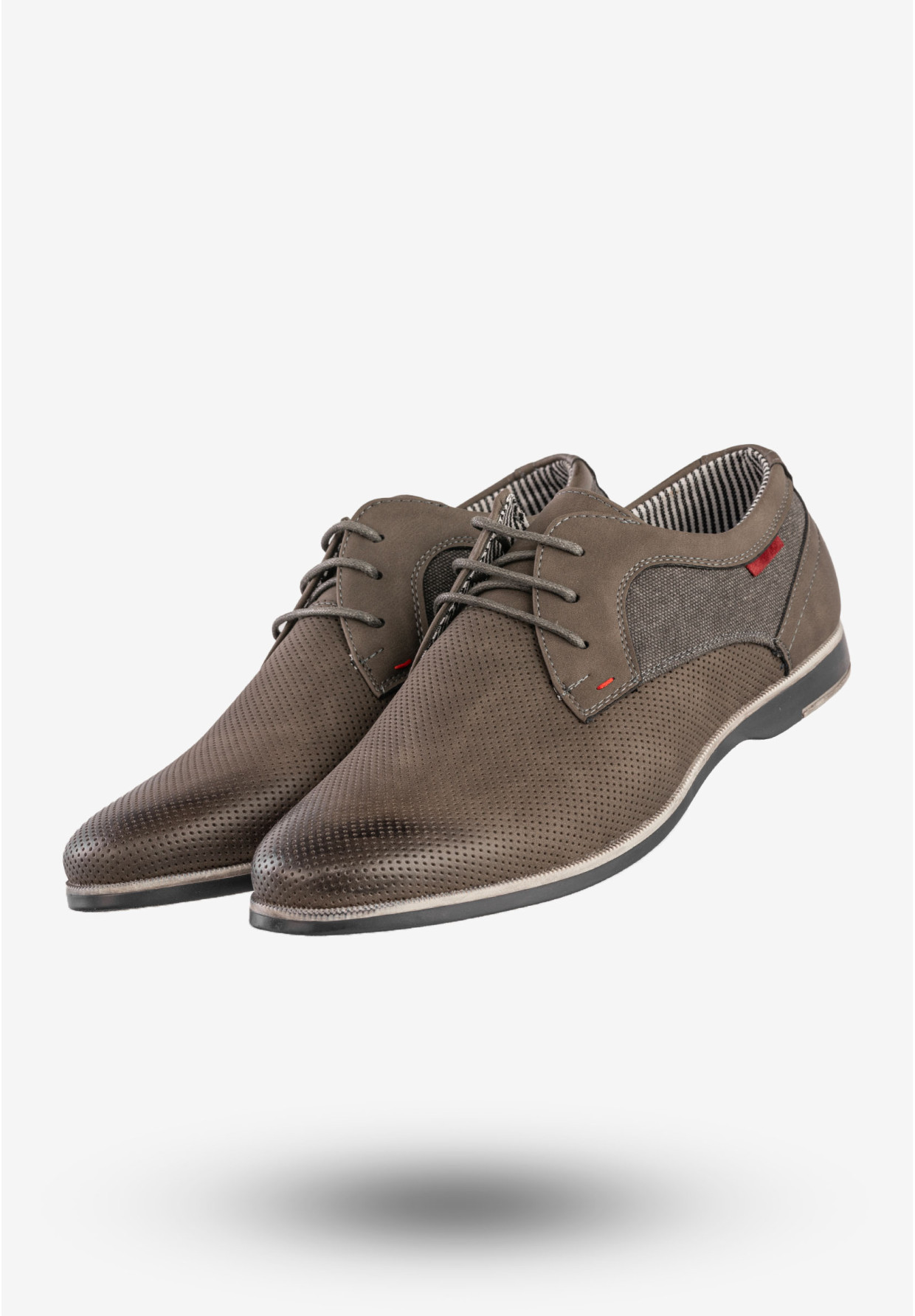 Półbuty Wizytowe Męskie Ekoskóra Buty Eleganckie Szare Goodin GD-LJ26