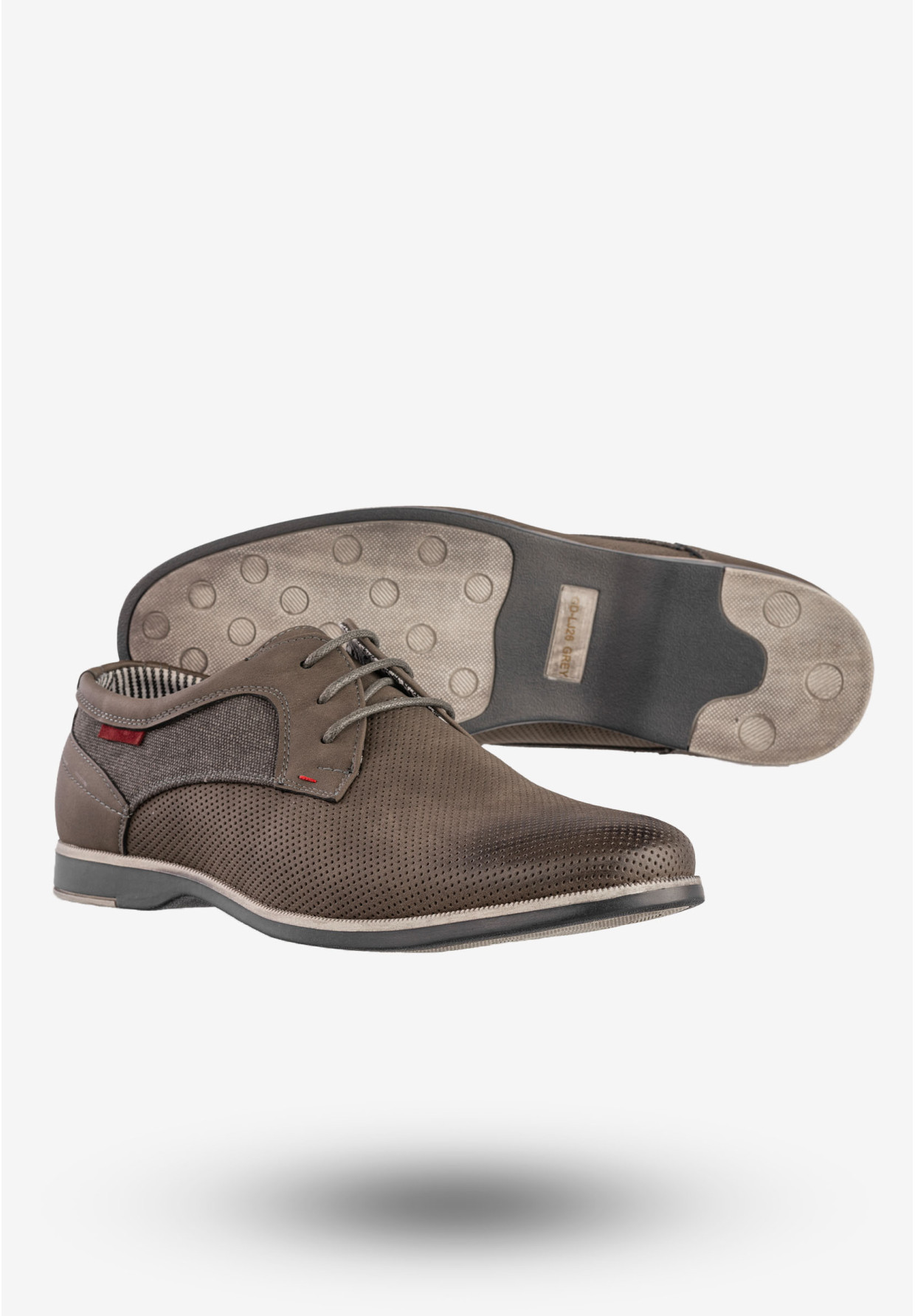 Półbuty Wizytowe Męskie Ekoskóra Buty Eleganckie Szare Goodin GD-LJ26