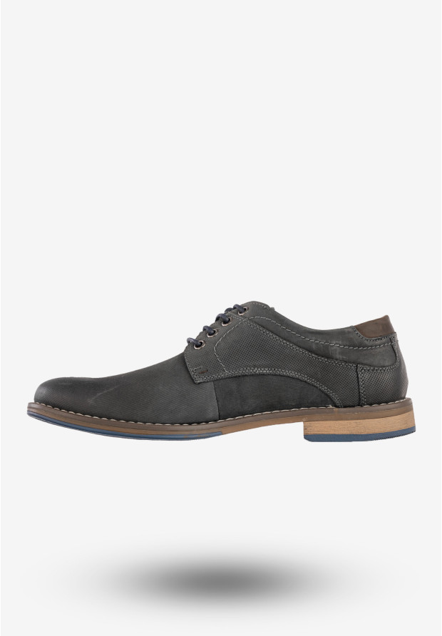 Półbuty Wizytowe Męskie Skórzane Buty Eleganckie Granatowe Meexx 8MN68-0186