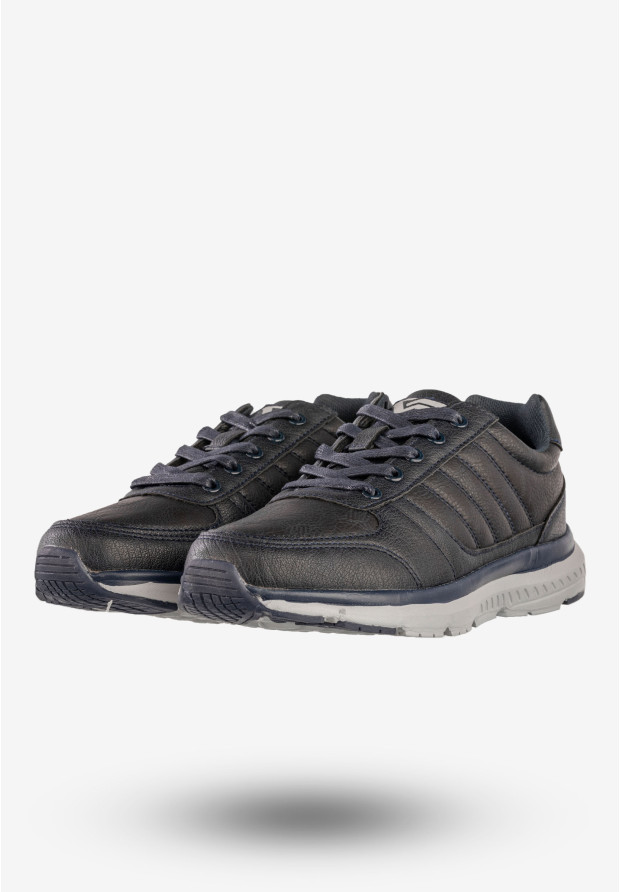 Sneakersy Damskie Ekoskóra Buty Sportowe Granatowe Gelteo T-1973