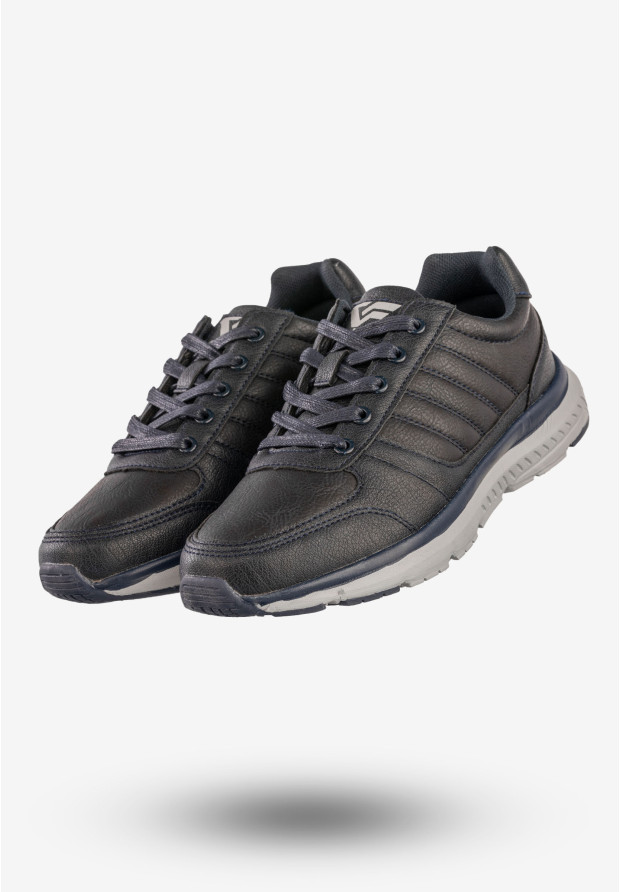 Sneakersy Damskie Ekoskóra Buty Sportowe Granatowe Gelteo T-1973