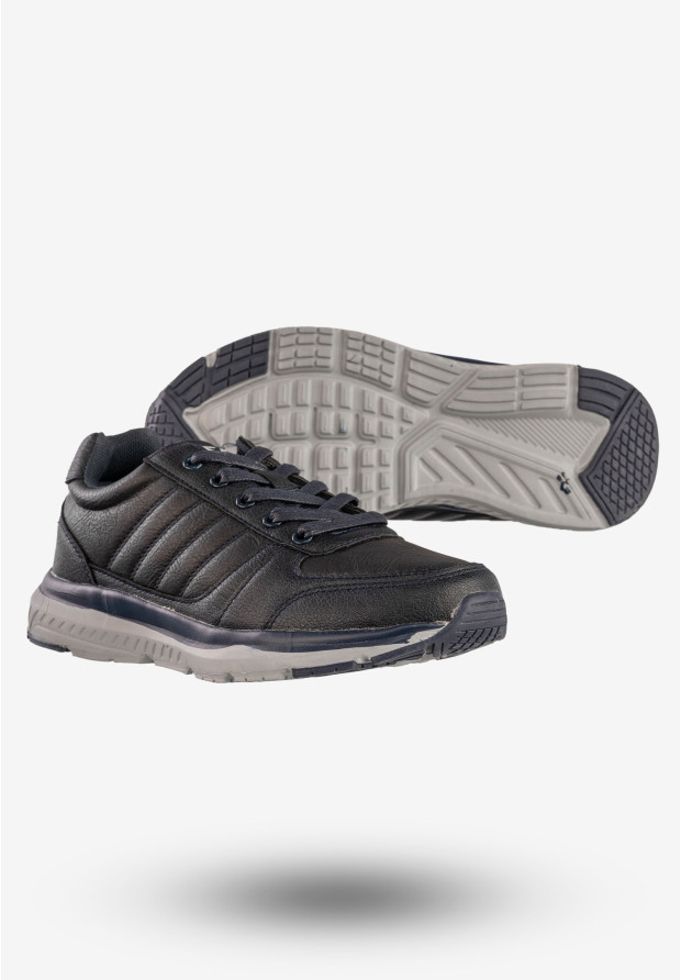 Sneakersy Damskie Ekoskóra Buty Sportowe Granatowe Gelteo T-1973