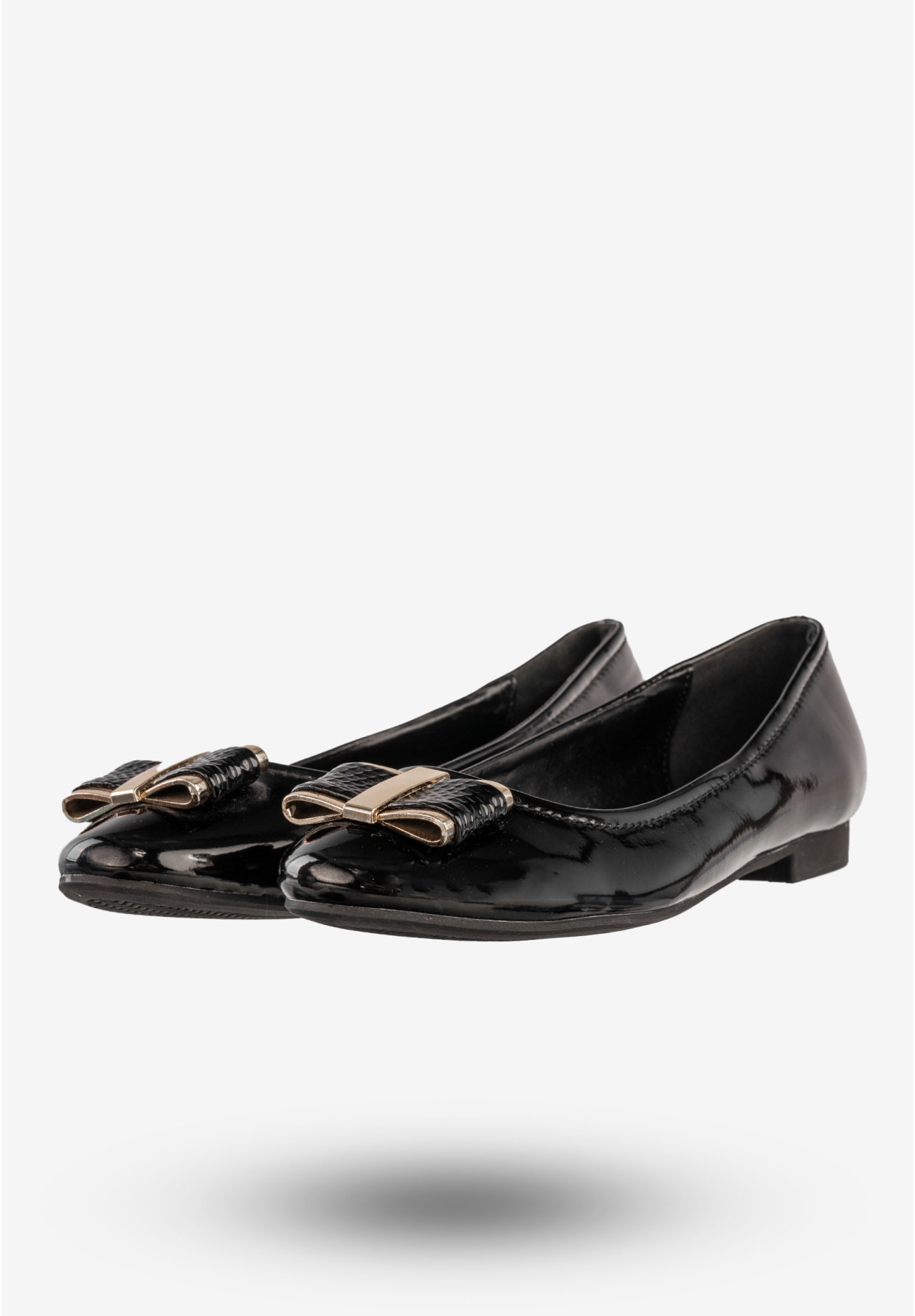 Baleriny Damskie Ekoskóra Buty Eleganckie Czarne M.Daszyński MR1460-5