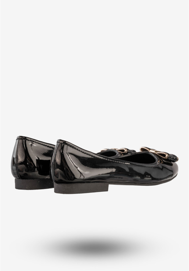 Baleriny Damskie Ekoskóra Buty Eleganckie Czarne M.Daszyński MR1460-5