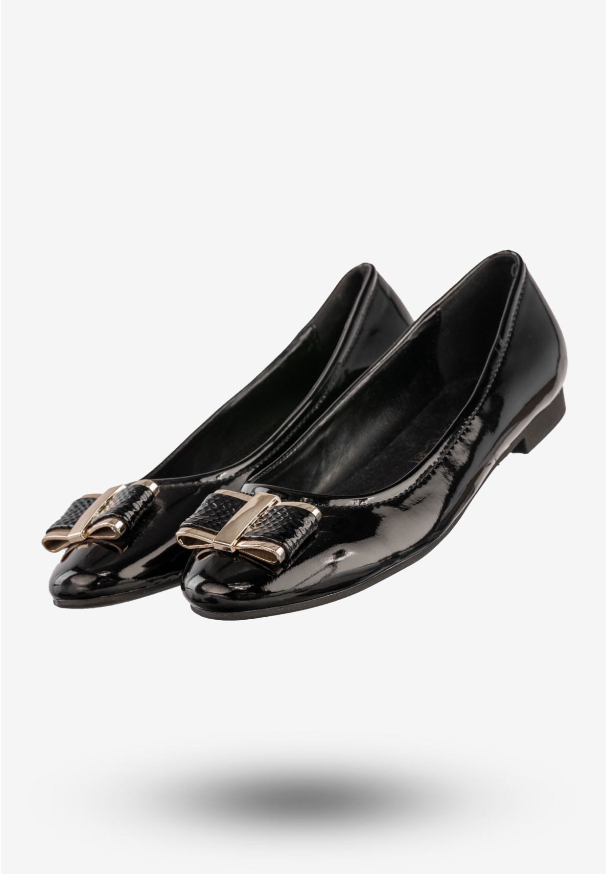Baleriny Damskie Ekoskóra Buty Eleganckie Czarne M.Daszyński MR1460-5