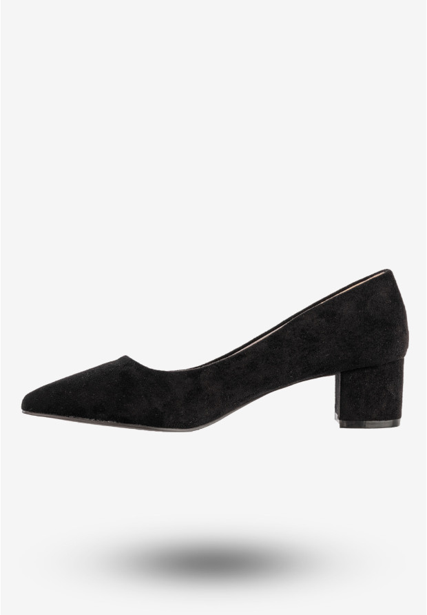Czółenka Damskie Eleganckie Buty Na Klocku Niskie Czarne Goodin GD-OD-29
