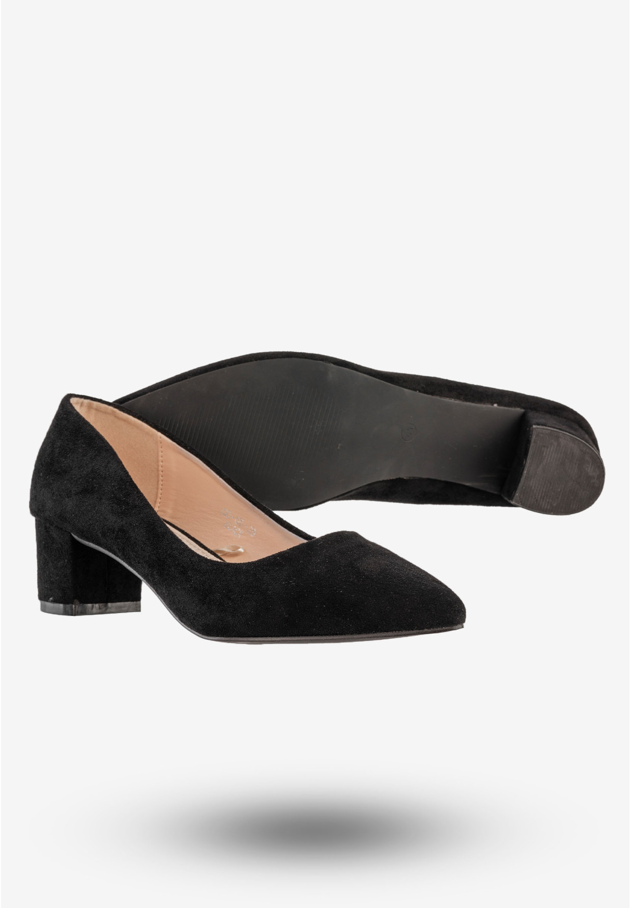 Czółenka Damskie Eleganckie Buty Na Klocku Niskie Czarne Goodin GD-OD-29