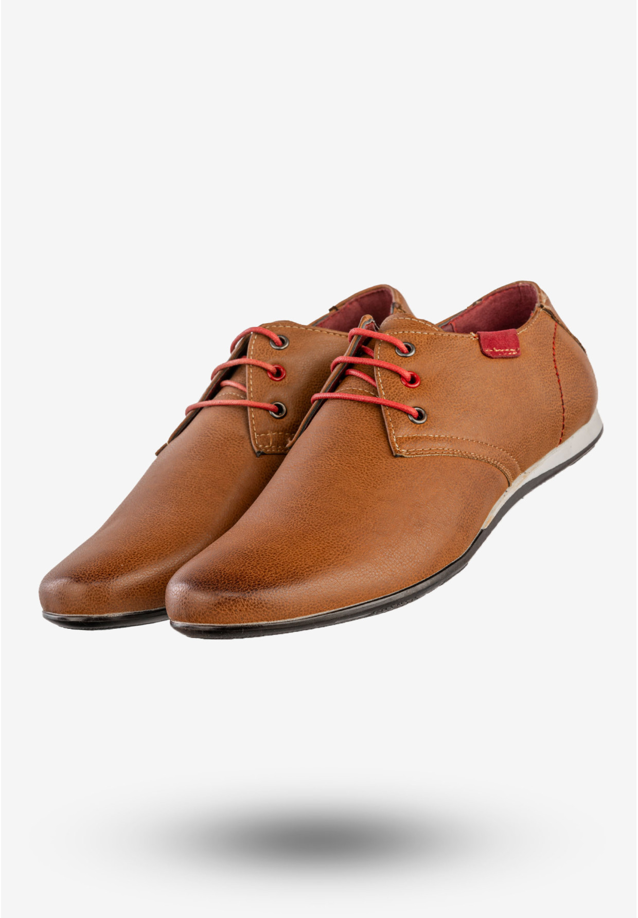 Półbuty Wizytowe Męskie Ekoskóra Buty Eleganckie Brązowe Rolan 987-37