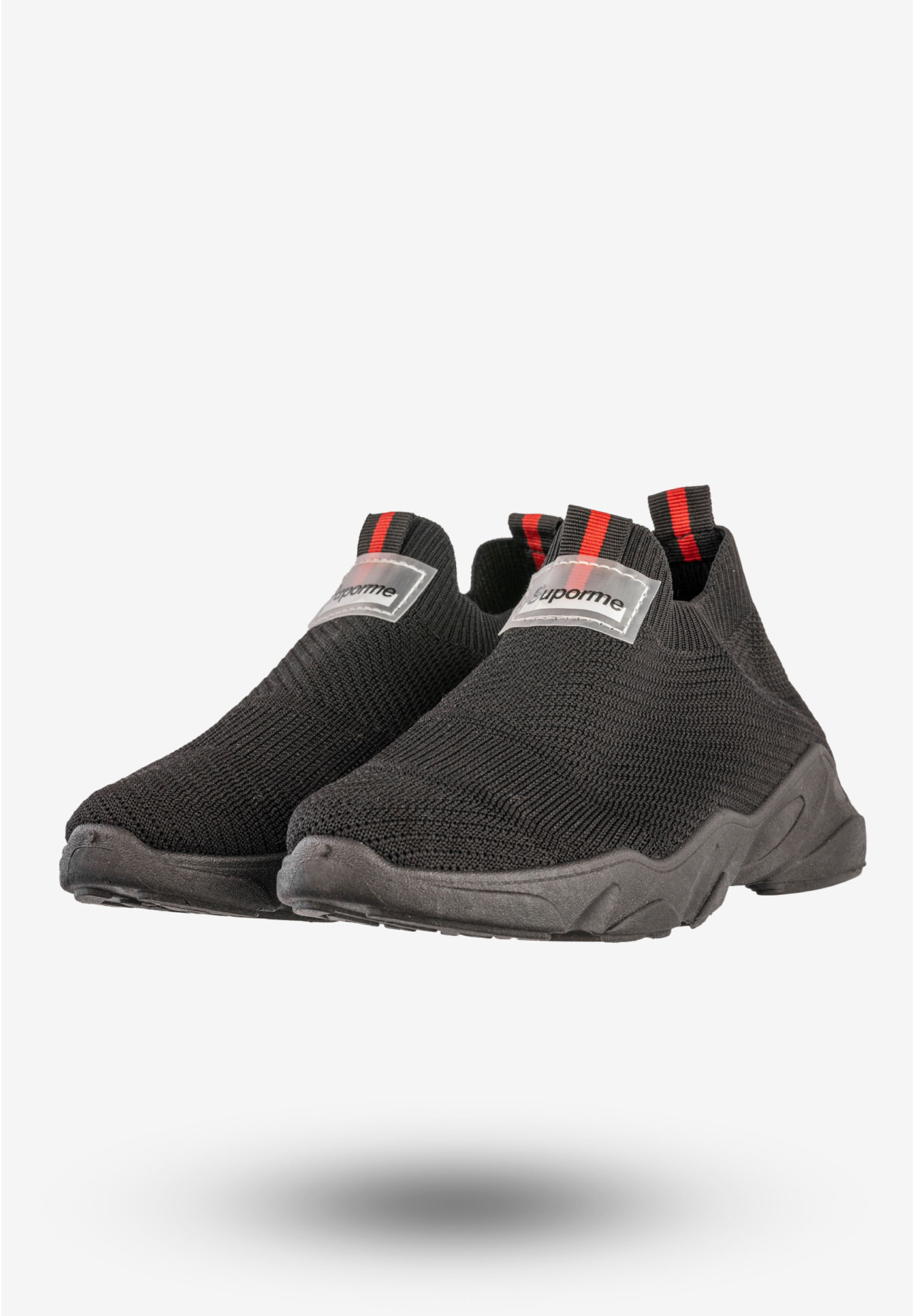 Sneakersy Damskie Wsuwane Buty Sportowe Czarne JR801