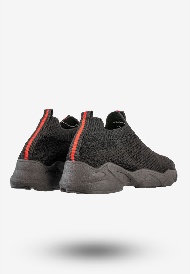 Sneakersy Damskie Wsuwane Buty Sportowe Czarne JR801