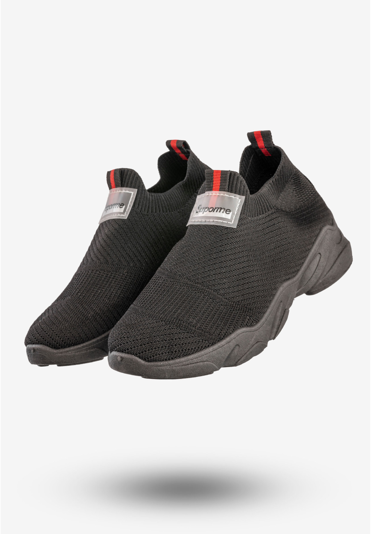 Sneakersy Damskie Wsuwane Buty Sportowe Czarne JR801