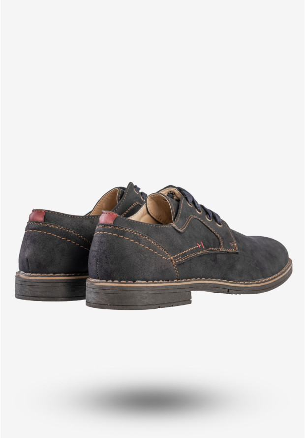 Półbuty Wizytowe Męskie Buty Eleganckie Granatowe Brospa D17017B
