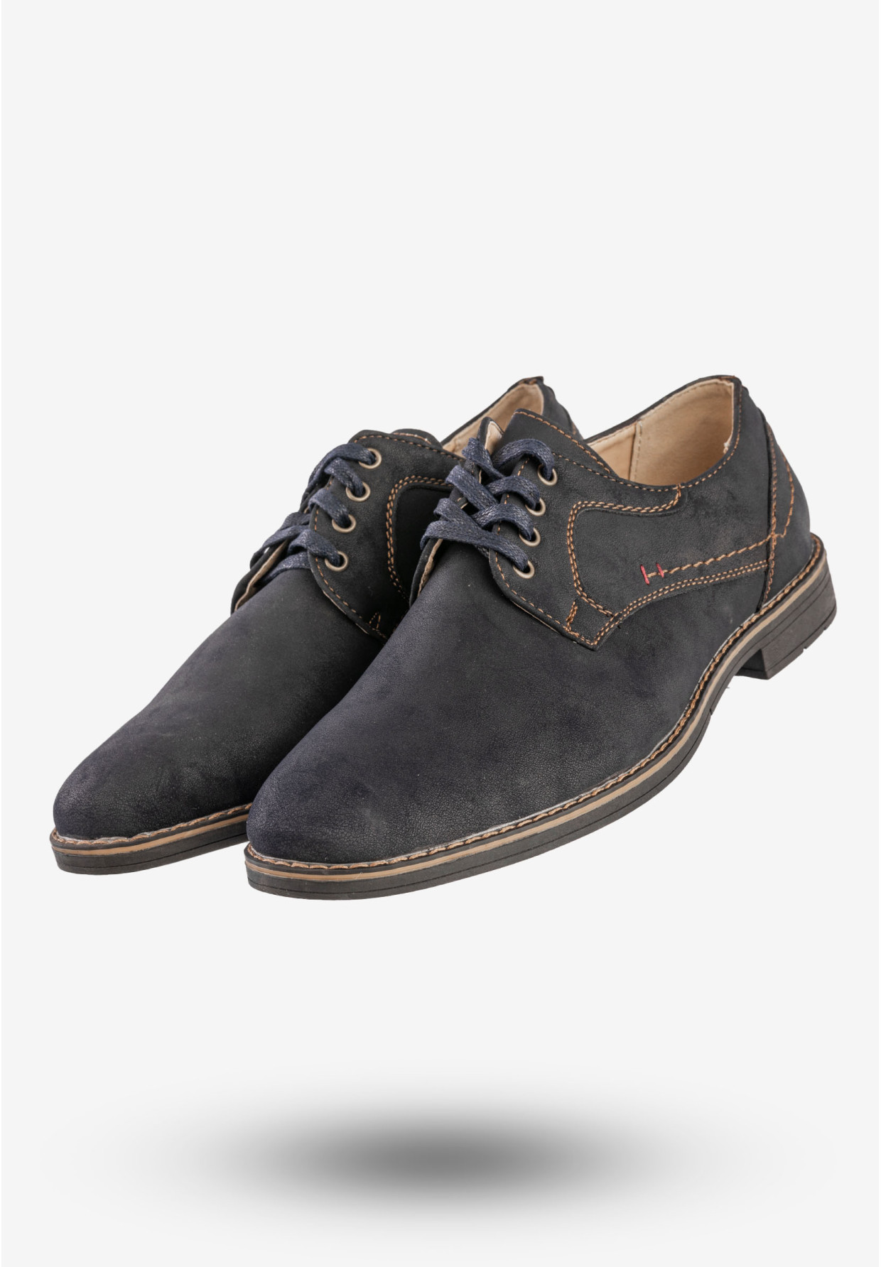 Półbuty Wizytowe Męskie Buty Eleganckie Granatowe Brospa D17017B
