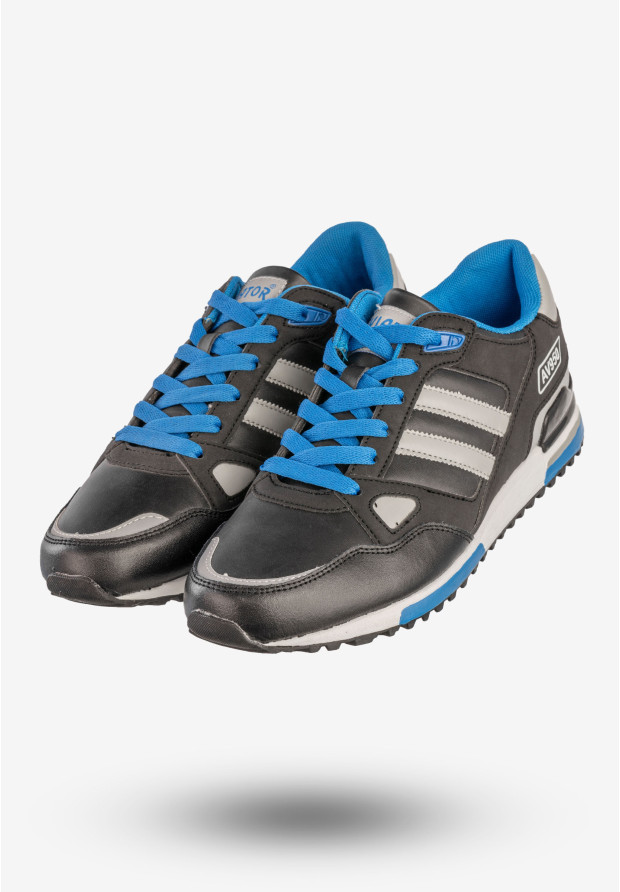 Sneakersy Męskie Ekoskóra Buty Sportowe Czarne Aviator 9217C2